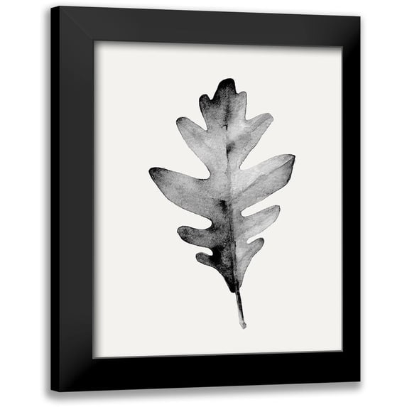 Caroline, Emma 12x14 Black Modern Framed Museum Art Print Titled - Smoky Oak Leaf II