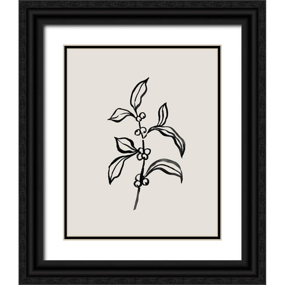 Caroline, Emma 12x14 Black Ornate Wood Framed with Double Matting Museum Art Print Titled - Loose Holly Sketch IV