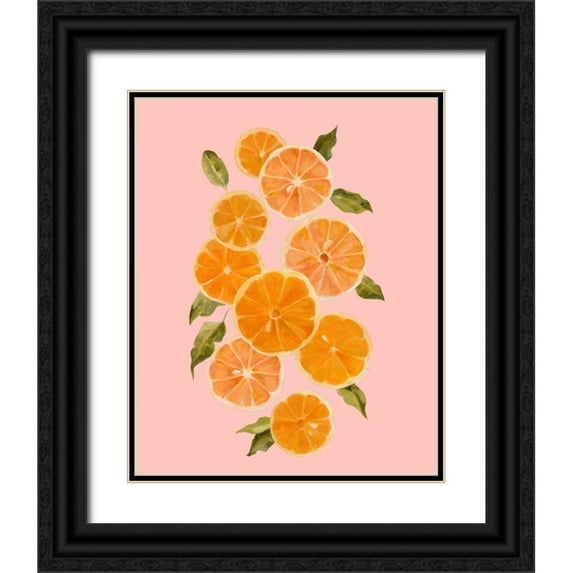 Caroline, Emma 12x14 Black Ornate Wood Framed with Double Matting Museum Art Print Titled - Spring Citrus I