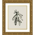 thumbnail image 1 of Caroline, Emma 12x14 Gold Ornate Wood Framed with Double Matting Museum Art Print Titled - Mistletoe Sketch with Bows I, 1 of 4
