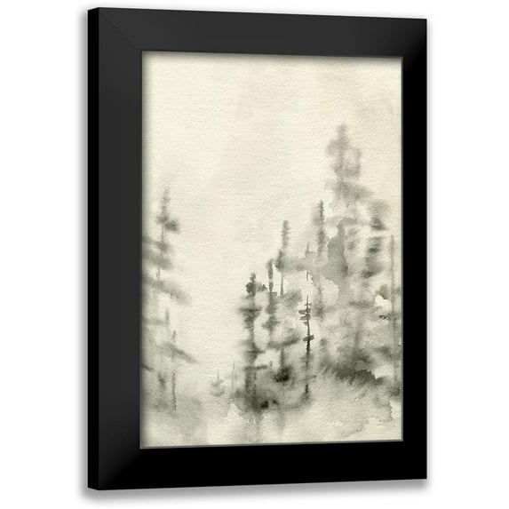 Caroline, Emma 13x18 Black Modern Framed Museum Art Print Titled - Foggy Pine Forest II