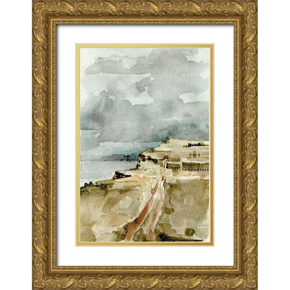 Caroline, Emma 13x18 Gold Ornate Wood Framed with Double Matting Museum Art Print Titled - Rainy Coast II