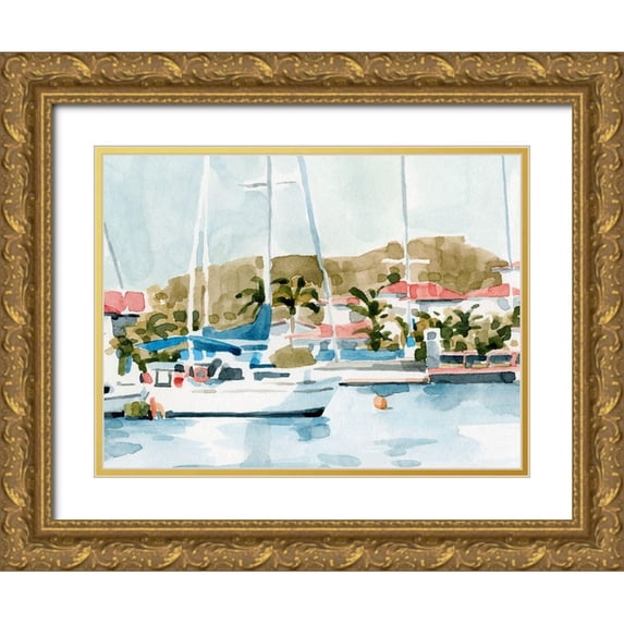 Caroline, Emma 14x12 Gold Ornate Wood Framed with Double Matting Museum Art Print Titled - Vintage Vacation II