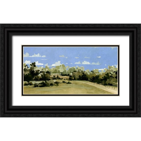 Caroline, Emma 14x9 Black Ornate Wood Framed with Double Matting Museum Art Print Titled - Cerulean Summer III