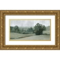 thumbnail image 1 of Caroline, Emma 14x9 Gold Ornate Wood Framed with Double Matting Museum Art Print Titled - Soft Green Landscape II, 1 of 4