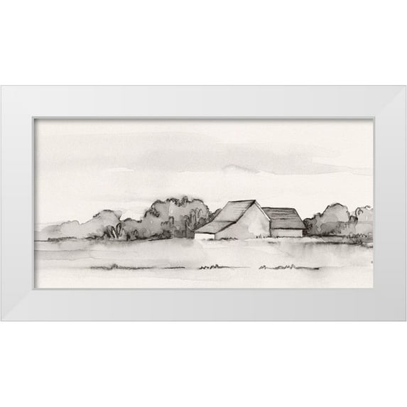 Caroline, Emma 14x9 White Modern Wood Framed Museum Art Print Titled - Wyeth Barn II