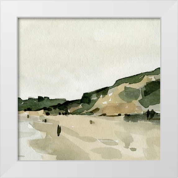 Caroline, Emma 15x15 White Modern Wood Framed Museum Art Print Titled - Beachside Walk II