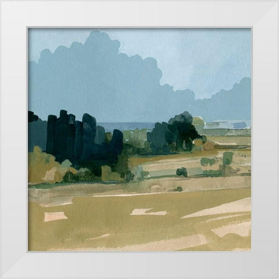 Caroline, Emma 15x15 White Modern Wood Framed Museum Art Print Titled - Muted Distant Shoreline I