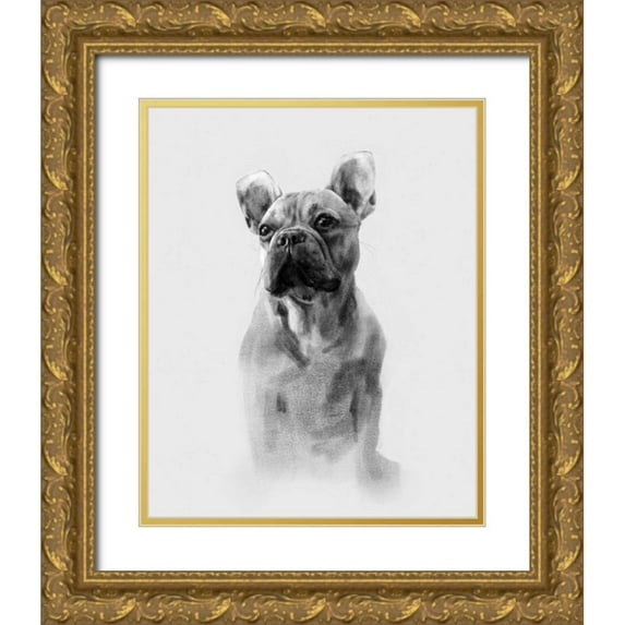 Caroline, Emma 15x18 Gold Ornate Wood Framed with Double Matting Museum Art Print Titled - Pug Portrait I