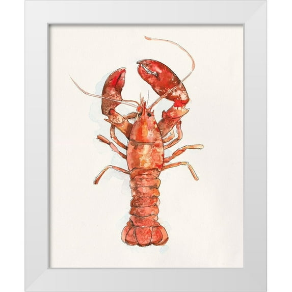 Caroline, Emma 15x18 White Modern Wood Framed Museum Art Print Titled - Salty Lobster II