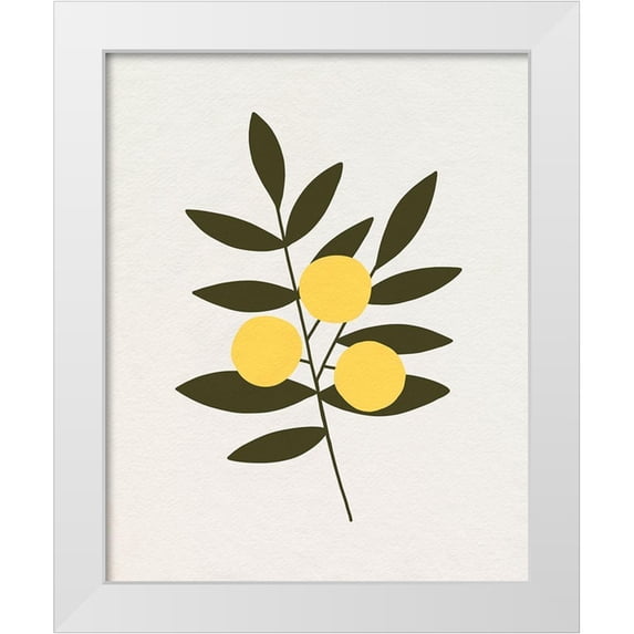 Caroline, Emma 15x18 White Modern Wood Framed Museum Art Print Titled - Trois Oranges II