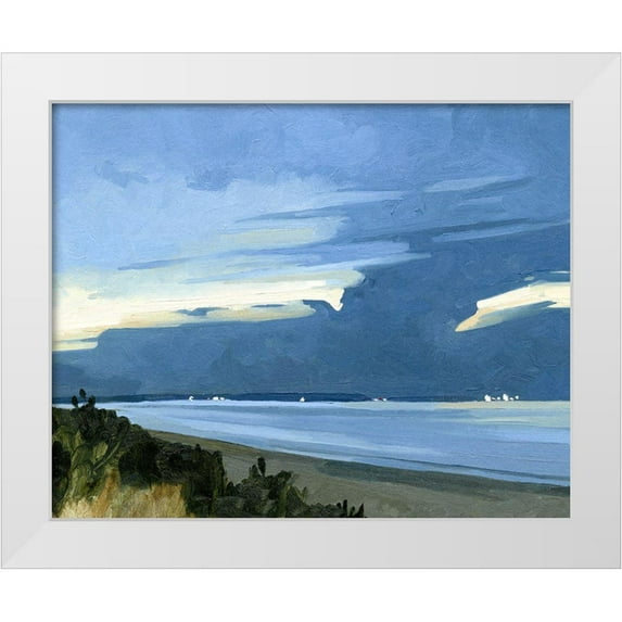 Caroline, Emma 18x15 White Modern Wood Framed Museum Art Print Titled - Blue Ocean Evening I