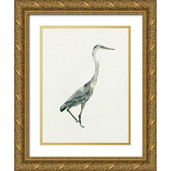 Caroline, Emma 19x24 Gold Ornate Wood Framed with Double Matting Museum Art Print Titled - Saltwater Herons I