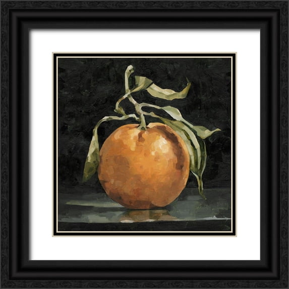Caroline, Emma 20x20 Black Ornate Wood Framed with Double Matting Museum Art Print Titled - Dark Orange Deux II