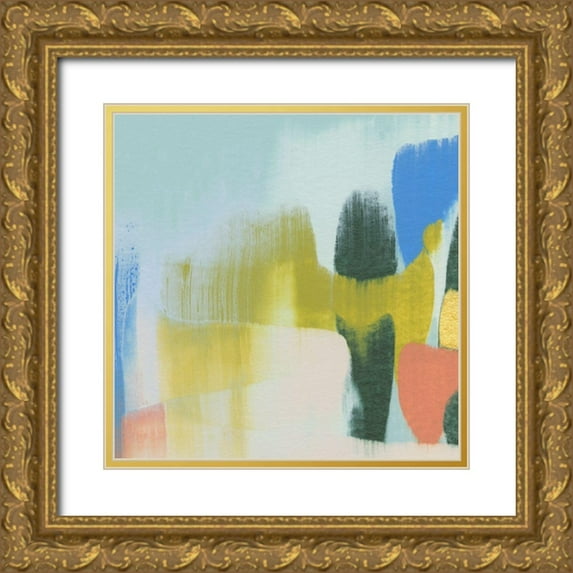 Caroline, Emma 20x20 Gold Ornate Wood Framed with Double Matting Museum Art Print Titled - Rainbow Scrape III