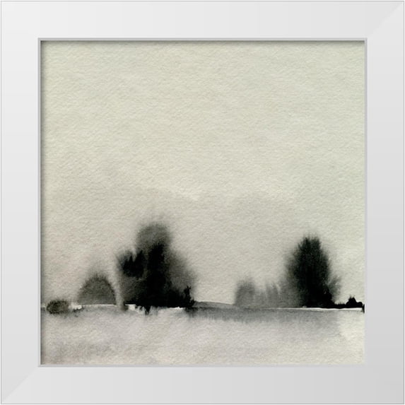 Caroline, Emma 20x20 White Modern Wood Framed Museum Art Print Titled - Ink Bloom Landscape IV