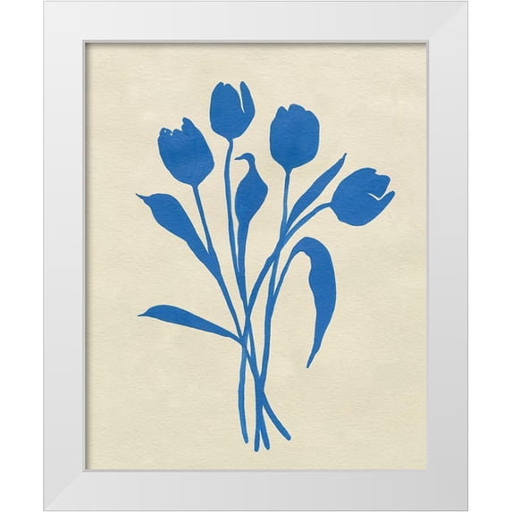 Caroline, Emma 20x24 White Modern Wood Framed Museum Art Print Titled - Blue Tulips I