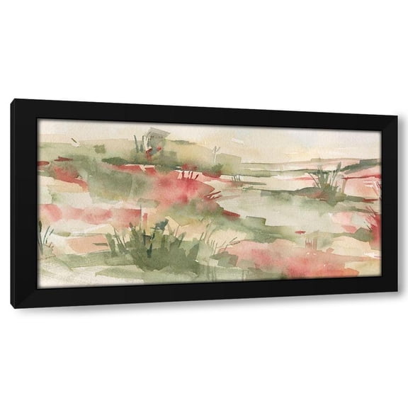 Emma Caroline 24x14 Black Modern Wood Framed Wall Art Titled - Rust Grasslands I