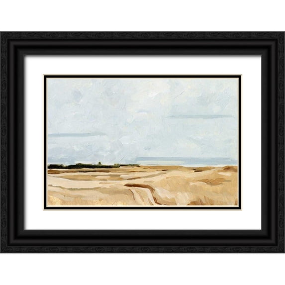 Caroline, Emma 24x17 Black Ornate Wood Framed with Double Matting Museum Art Print Titled - Quiet Coast II