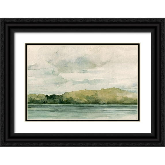 Caroline, Emma 24x17 Black Ornate Wood Framed with Double Matting Museum Art Print Titled - Riverside I
