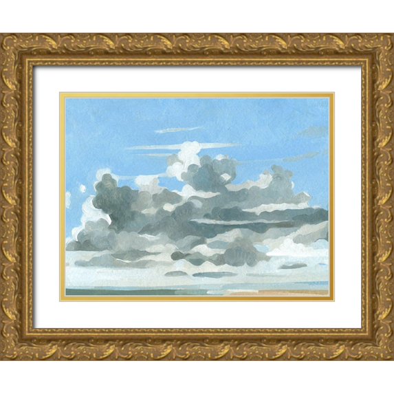 Caroline, Emma 24x19 Gold Ornate Wood Framed with Double Matting Museum Art Print Titled - Oceanic Clouds III