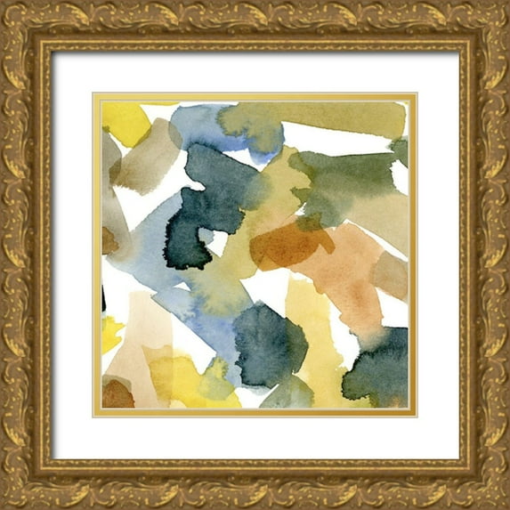 Caroline, Emma 26x26 Gold Ornate Wood Framed with Double Matting Museum Art Print Titled - Watercolor Palette IV