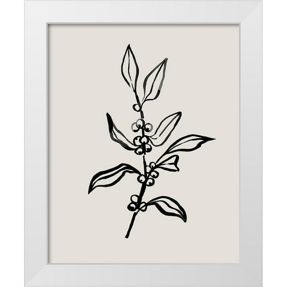 Caroline, Emma 26x32 White Modern Wood Framed Museum Art Print Titled - Loose Holly Sketch II