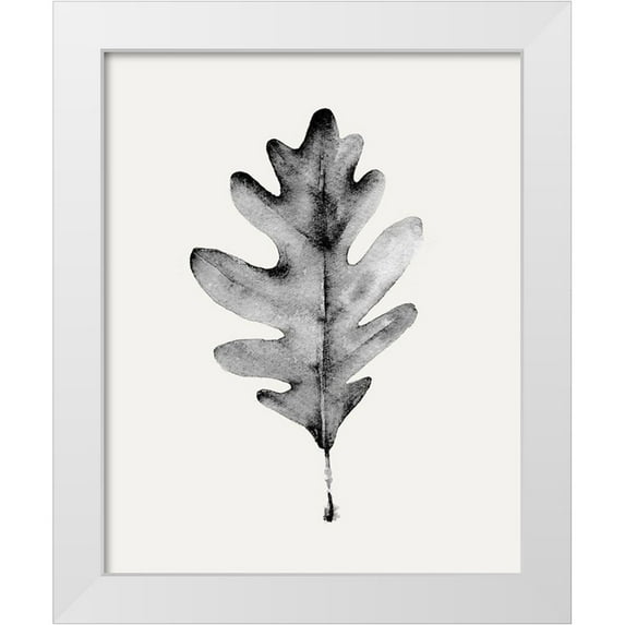 Caroline, Emma 26x32 White Modern Wood Framed Museum Art Print Titled - Smoky Oak Leaf I