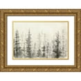 thumbnail image 1 of Caroline, Emma 32x23 Gold Ornate Wood Framed with Double Matting Museum Art Print Titled - Ink Pine Woods III, 1 of 4