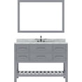 thumbnail image 1 of Caroline Estate 48" Single Bath Vanity in Gray with White Marble Top and Square Sink with Matching Mirrors, 1 of 9