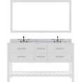 thumbnail image 1 of Caroline Estate 60" Double Bath Vanity in White with White Marble Top and Square Sinks with Matching Mirror, 1 of 2