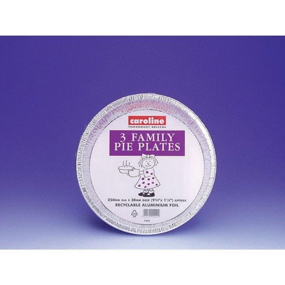 Caroline Foil Family Pie Plates 250 x 30mm 3pk 1025