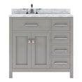 thumbnail image 1 of Caroline Parkway 36" Single Bath Vanity in Cashmere Gray with White Marble Top and Round Sink, 1 of 4