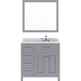 thumbnail image 1 of Caroline Parkway 36" Single Bath Vanity in Gray with White Marble Top and Square Sink with Brushed Nickel Faucet with Matching Mirror, 1 of 3
