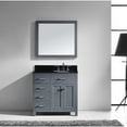 thumbnail image 1 of Caroline Parkway 36" Single Bathroom Vanity in Grey with Black Galaxy Granite Top and Round Sink with Polished Chrome Faucet and Mirror, 1 of 3