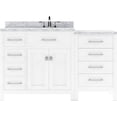 thumbnail image 1 of Caroline Parkway 57" Single Bath Vanity in White with White Marble Top and Round Sink with Matching Mirror, 1 of 1