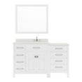 thumbnail image 1 of Caroline Parkway 57" Single Bath Vanity in White with White Quartz Top and Round Sink with Matching Mirror, 1 of 2
