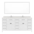 thumbnail image 1 of Caroline Parkway 72" Double Bath Vanity in White with White Quartz Top and Square Sinks with Polished Chrome Faucets with Matching Mirror, 1 of 3