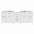 thumbnail image 1 of Caroline Parkway 93" Double Bath Vanity in White with White Quartz Top and Square Sinks, 1 of 2