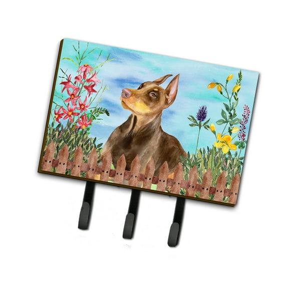 Caroline'S Treasures Ck1271Th68 Doberman Pinscher Spring Leash or Key Holder, Triple, Multicolor, Decorative