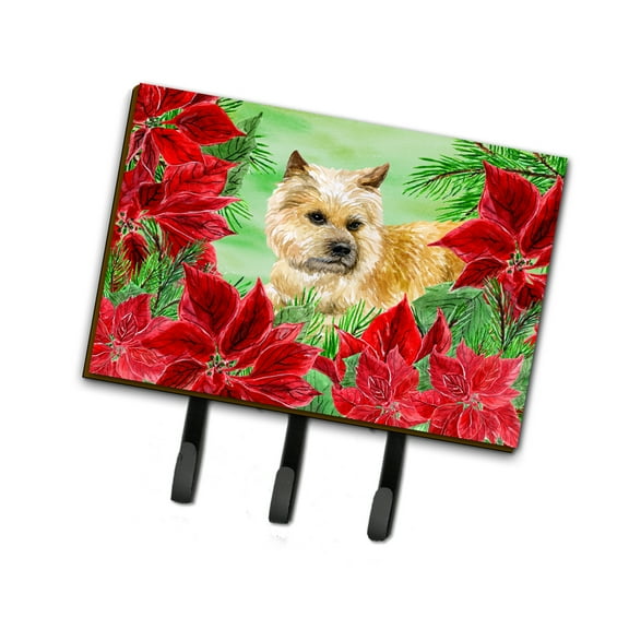 Caroline'S Treasures Ck1338Th68 Cairn Terrier Poinsettas Leash or Key Holder, Triple, Multicolor, Decorative