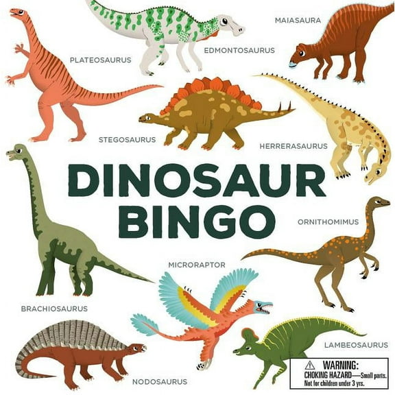 Caroline Selme Dinosaur Bingo Fun for Kids Card Game, Multicolor, Dinosaurs Theme