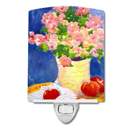 Caroline's Treasures 6002CNL Pink Bouquet of Flowers Ceramic Night Light, 6x4x3", multicolor