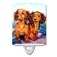 thumbnail image 1 of Caroline's Treasures 7022CNL Long Hair Red Dachshund Two Peas Ceramic Night Light, 6x4x3", multicolor, 1 of 2