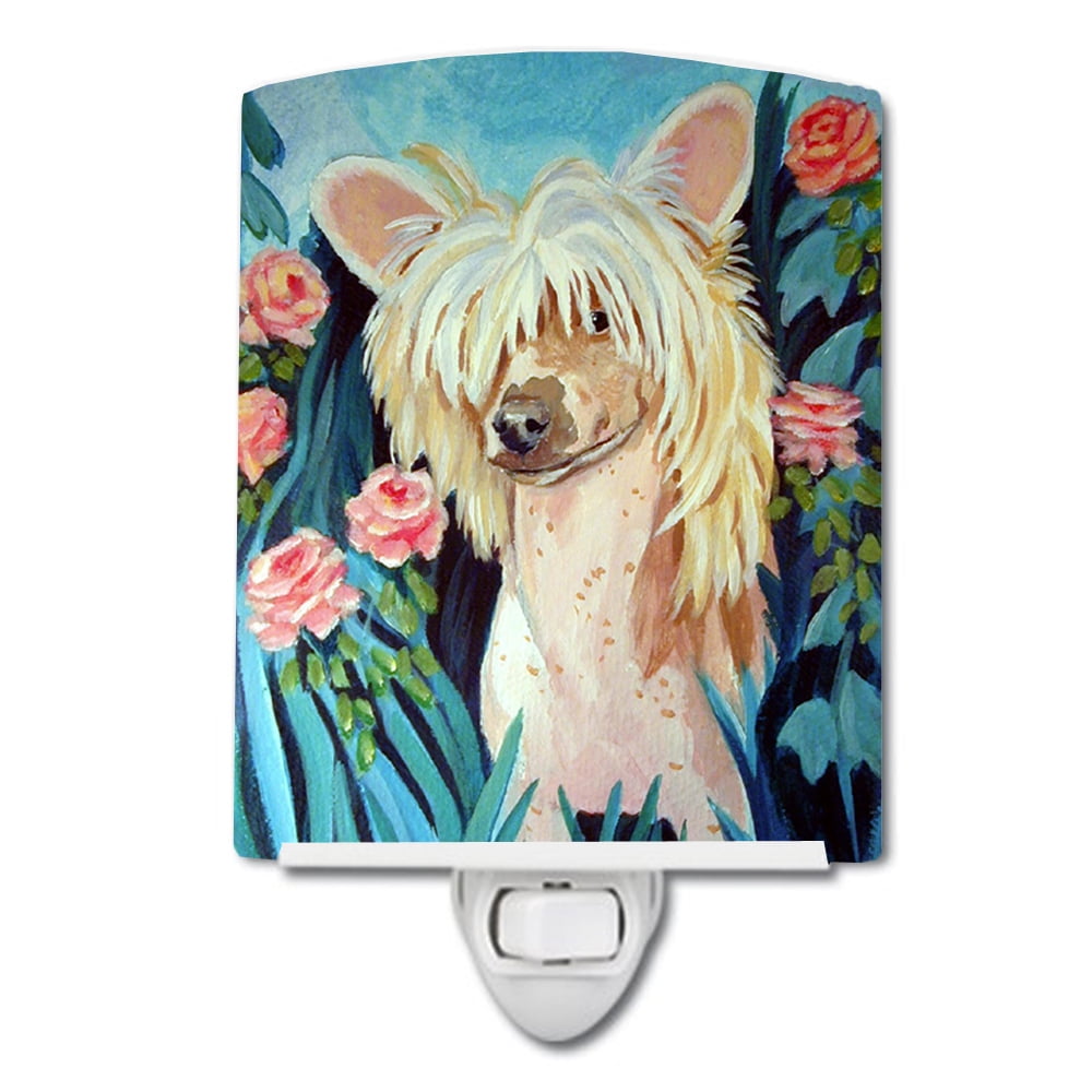 Caroline's Treasures 7087CNL Chinese Crested Ceramic Night Light, 6x4x3", multicolor