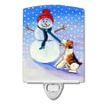 thumbnail image 1 of Caroline's Treasures 7156CNL Snowman with Fox Terrier Ceramic Night Light, 6x4x3", multicolor, 1 of 2