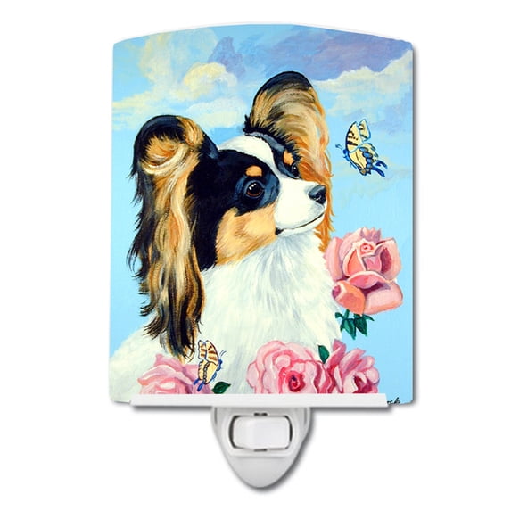 Caroline's Treasures 7242CNL Papillon Ceramic Night Light, 6x4x3", multicolor