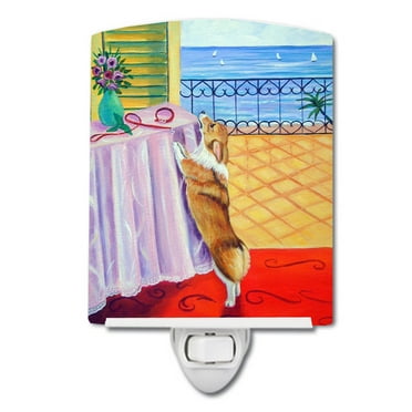 Caroline's Treasures 7285CNL Corgi Ceramic Night Light, 6x4x3", multicolor
