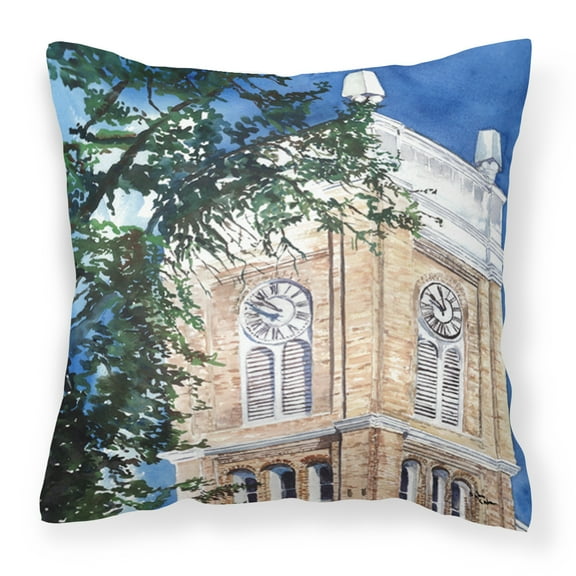 Caroline's Treasures 8122PW1414 Clock Tower Fabric Decorative Pillow, 14Hx14W, multicolor