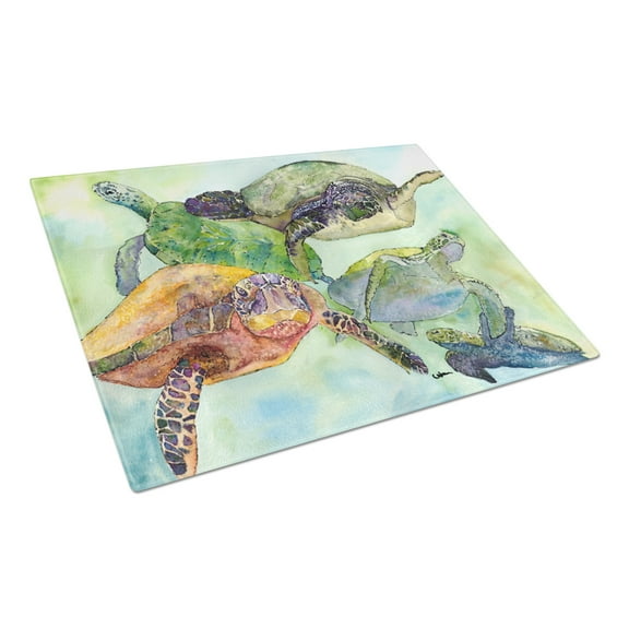 Caroline's Treasures 8549LCB Turtle Glass Cutting Board Large, 12H x 16W, multicolor